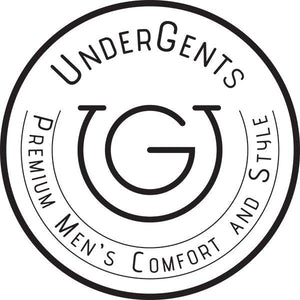 undergents logo seal. rounded seal with undergents men's comfort and style