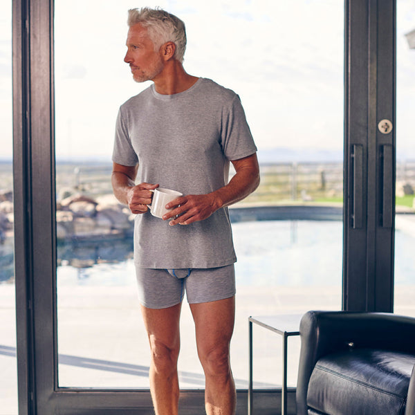 Heather grey boxer brief flyless comfort for all day every day