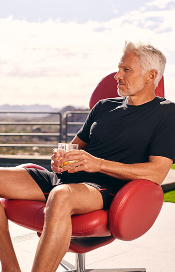 incredible comfort begins with UnderGents. Feeling great in the black with red seams 6 inch boxer brief with a horizontal fly for quick draw action.