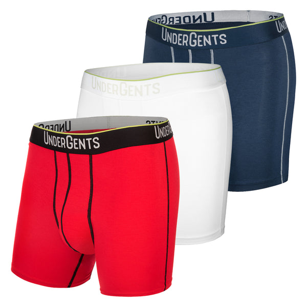 3-Pack of UnderGents Men's 4.5" Flyless Boxer Brief Underwear.