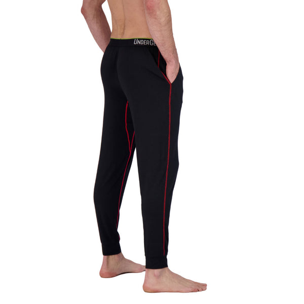 UnderGents lounge pant rear view on model with hands in pockets. cool is cool and if you know you know.