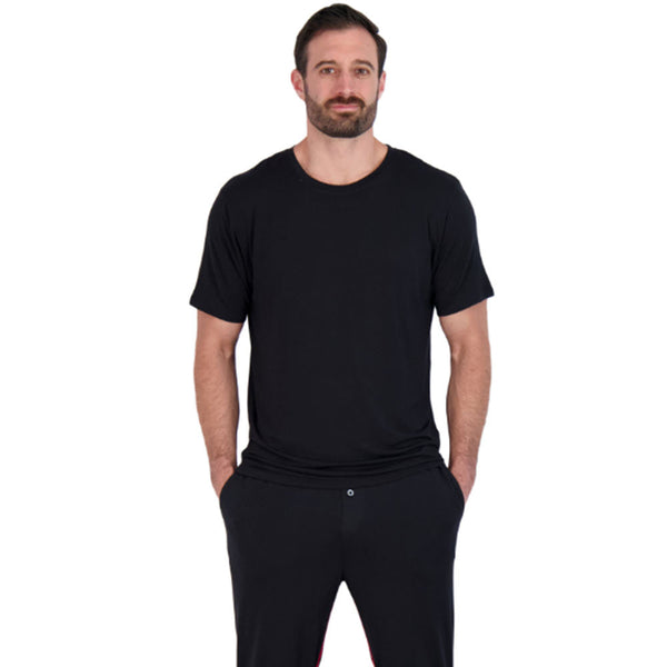 front view of the swagger lounge shirt by Undergents. pajamas and pjs that are ultra comfortable and cooling