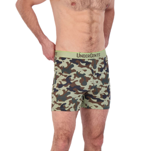 boxer short in camo or camouflage pattern by UnderGents. feel the difference in cool comfort 